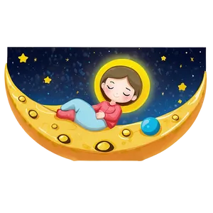 Sleep On Moon Png Sxk PNG image