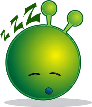 Sleeping Alien Emoji Illustration