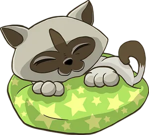 Sleeping Cartoon Caton Star Pillow