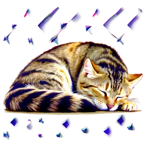 Sleeping Cat Art PNG C