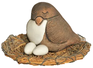 Sleeping Clay Bird Nest Eggs