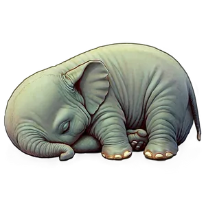 Sleeping Elephant PNG 05232024
