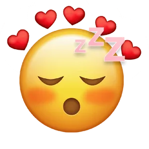 Sleeping Facewith Hearts Emoji PNG image