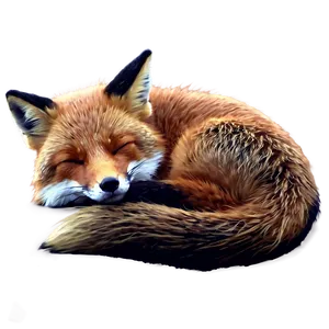 Sleeping Fox Art Png Bys PNG image