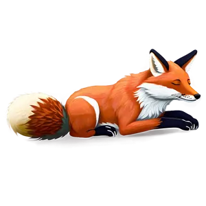 Sleeping Fox Art PNG Wmi14