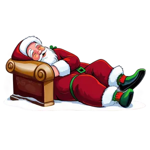 Sleeping Santa Cartoon PNG 06282024 PNG