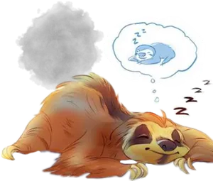 Sleeping Sloth Fart Dream PNG image