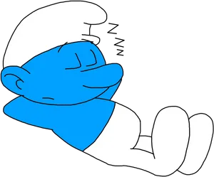 Sleeping Smurf Cartoon Character PNG image