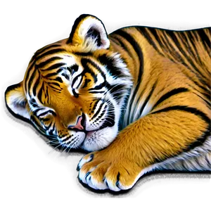 Sleeping Tiger Cub PNG 67