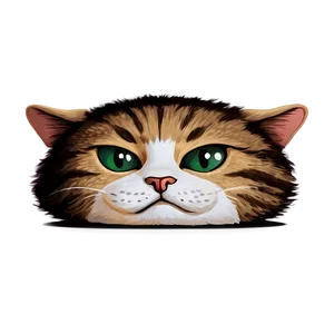 Sleepy Cat Head Drawing PNG Aqu11 PNG