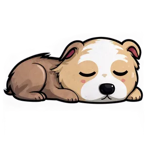 Sleepy Kawaii Dog Png 6 PNG image