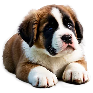 Sleepy Saint Bernard Puppy PNG 26