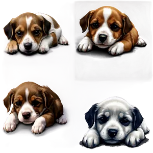 Sleepy Small Dog Drawing Png Hxb42 PNG image