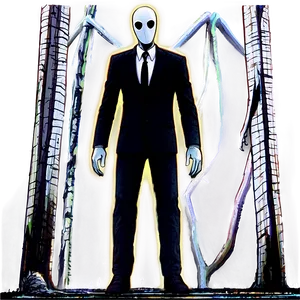 Slender Man Horror Art PNG 58
