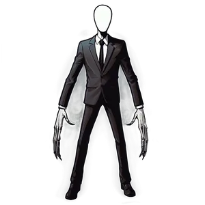 Slender Man Horror Art PNG Agw