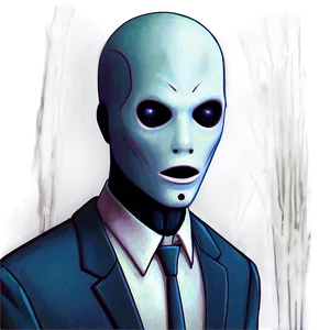 Slender Man Horror Art PNG Hsg23