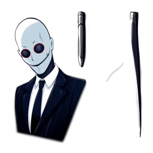 Slender Man Illustration PNG Ipp
