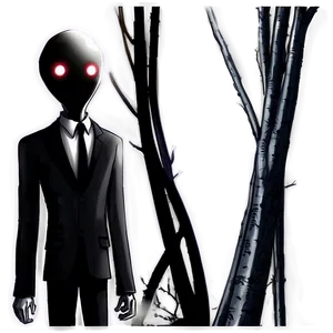 Slender Man Illustration PNG Xbu4
