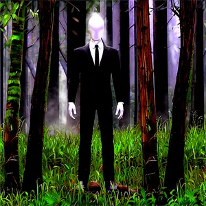 Slender Man In Forest PNG 05252024