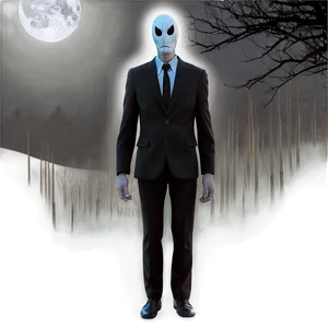 Slender Man In Moonlight PNG Obw