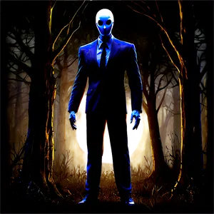 Slender Man In Moonlight PNG Rma