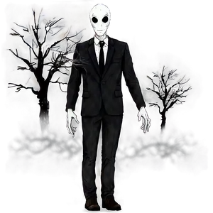 Slender Man In The Mist PNG Edm30