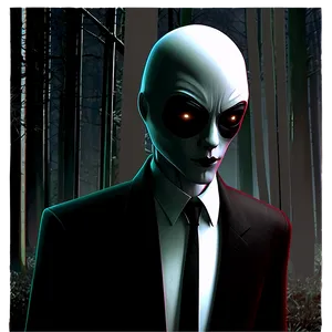 Slender Man Night Scene PNG 80