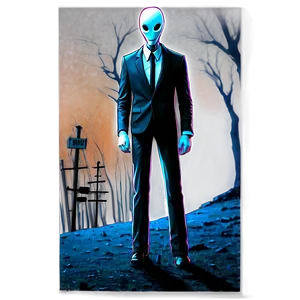 Slender Man Night Scene PNG Xln75 PNG