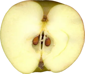 Sliced Apple Half Revealing Seeds PNG