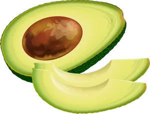 Sliced Avocado Illustration