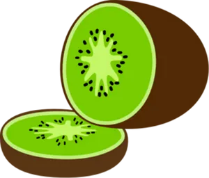 Sliced Kiwi Fruit Illustration PNG image