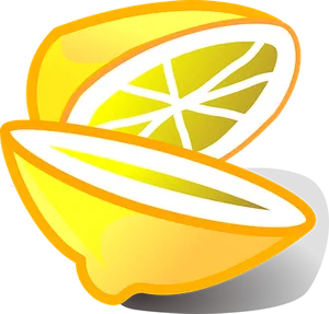 Sliced Lemon Vector Illustration PNG image