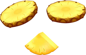 Sliced Pineapple Illustration PNG image