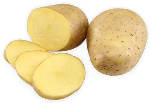 Sliced Potatoon Black Background PNG image