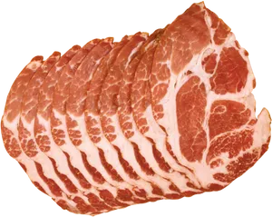 Sliced Raw Bacon Stacked PNG image