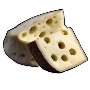 Sliced Swiss Cheese Stack PNG 06132024