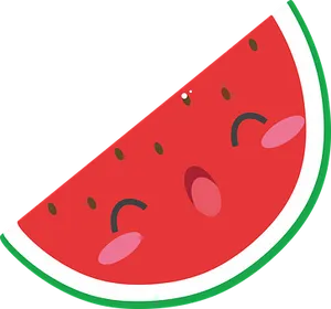 Sliced Watermelon Cartoon Illustration PNG image