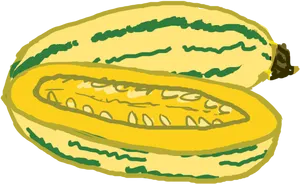 Sliced Yellow Zucchini Illustration PNG