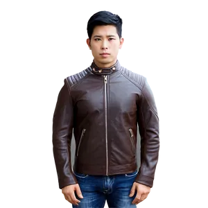 Slim Fit Leather Jacket Png Akp82 PNG image