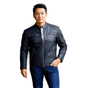 Slim Fit Leather Jacket Png Tlh43 PNG image