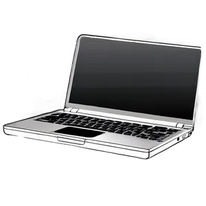 Slim Laptop Outline PNG Dgm60