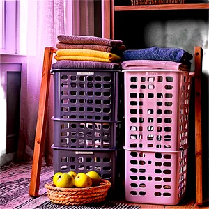 Slim Laundry Basket For Small Spaces Png Dgs PNG image