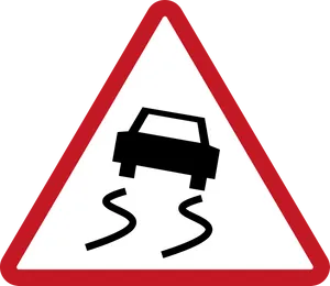 Slippery_ Road_ Warning_ Sign PNG image