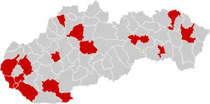 Slovakia Districts Highlighted Map PNG image