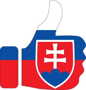 Slovakia Thumbs Up Flag Graphic PNG image