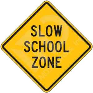 Slow School Zone Sign PNG image