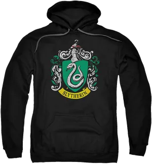 Slytherin House Crest Hoodie PNG image