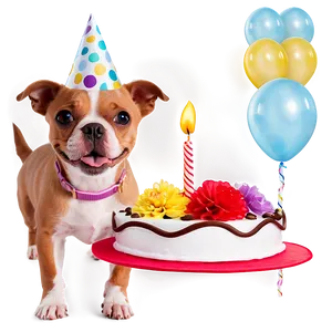 Small Dog Birthday Party Png Aew PNG image