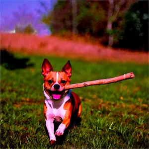 Small Dog Fetching Stick PNG 73 PNG