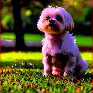 Small Dog In A Park PNG Ykm